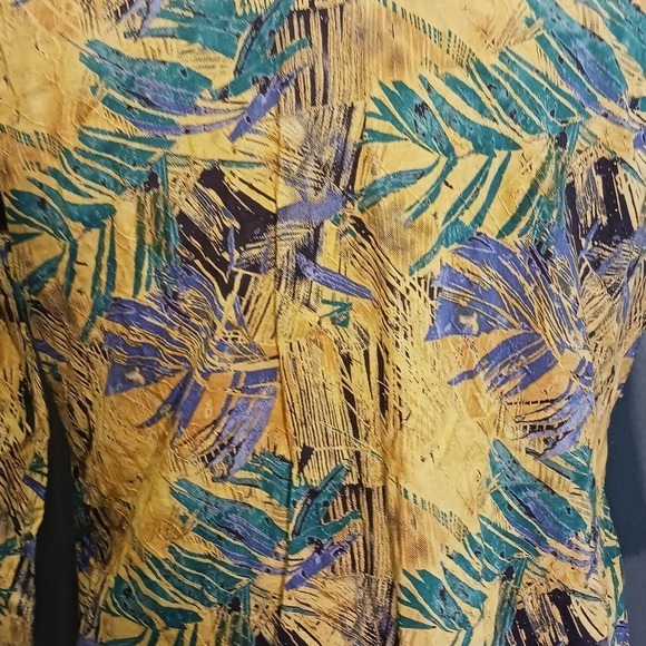 Gold & Gem Embellished Tunic Top Floral Print Indian Bohemian Style‎ Cover Up M - Picture 7 of 7